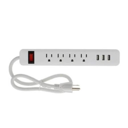 BRIGHT-WAY Bright-Way 110009 4 Outlet; 3 USB Strip 110009